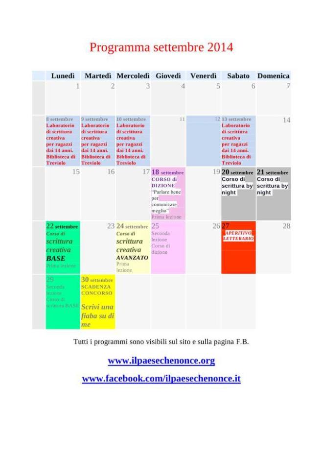 programma settembre 2014