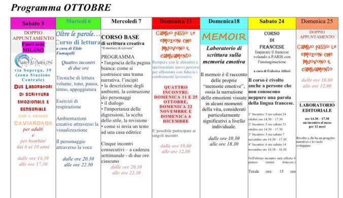 PROGRAMMA OTTOBRE